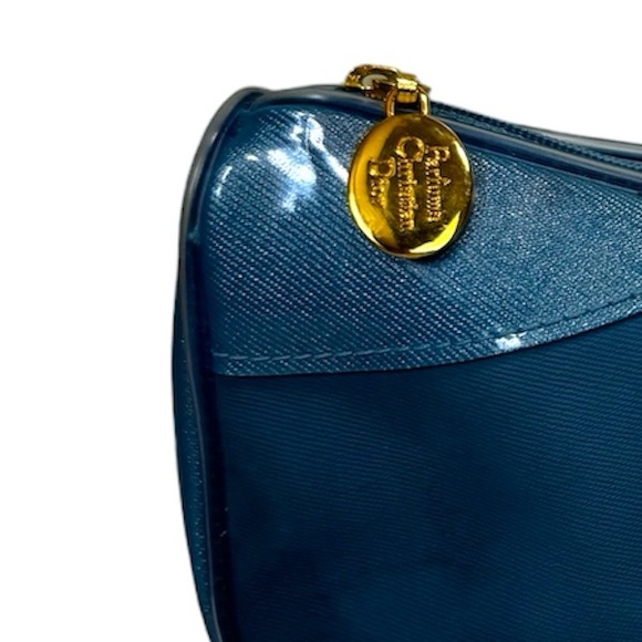 DIOR Bag Logo Clutch Parfums Faux Leather Fabric Cosmetic Tote Makeup Bag Purse - Picture 6 of 15